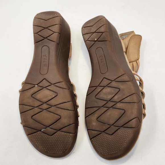 Yuu Handey Tan Wedge Slingback Sandals Womens 8.5 M Memory Foam Ankle Strap - Picture 10 of 10